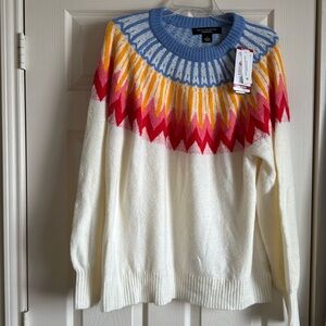 NWT FRENCH CONNECTION ESSENTIALS SWEATER- BRIGHT COLORS!! YOU WILL BE SEEN!!